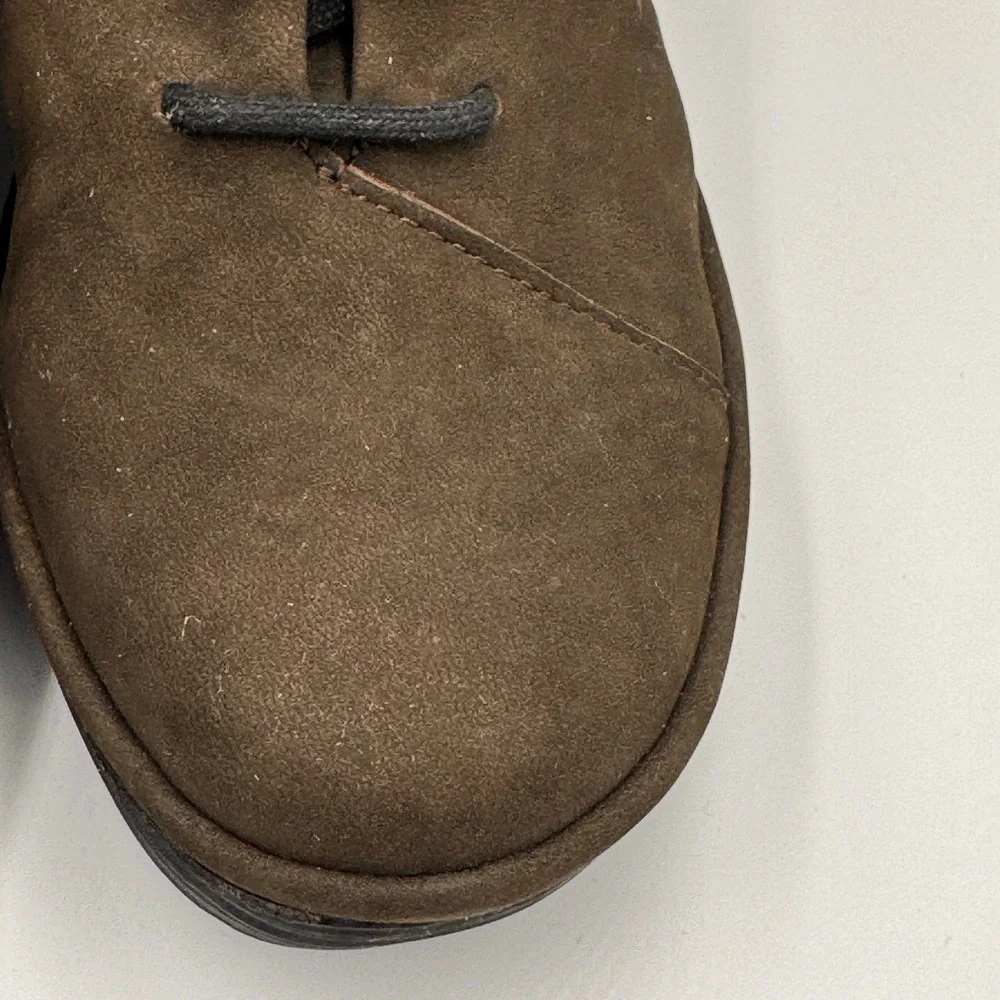 Fly London Yasi Brown Suede Lace Up Platform Wedge Shoes Round Toe NWT